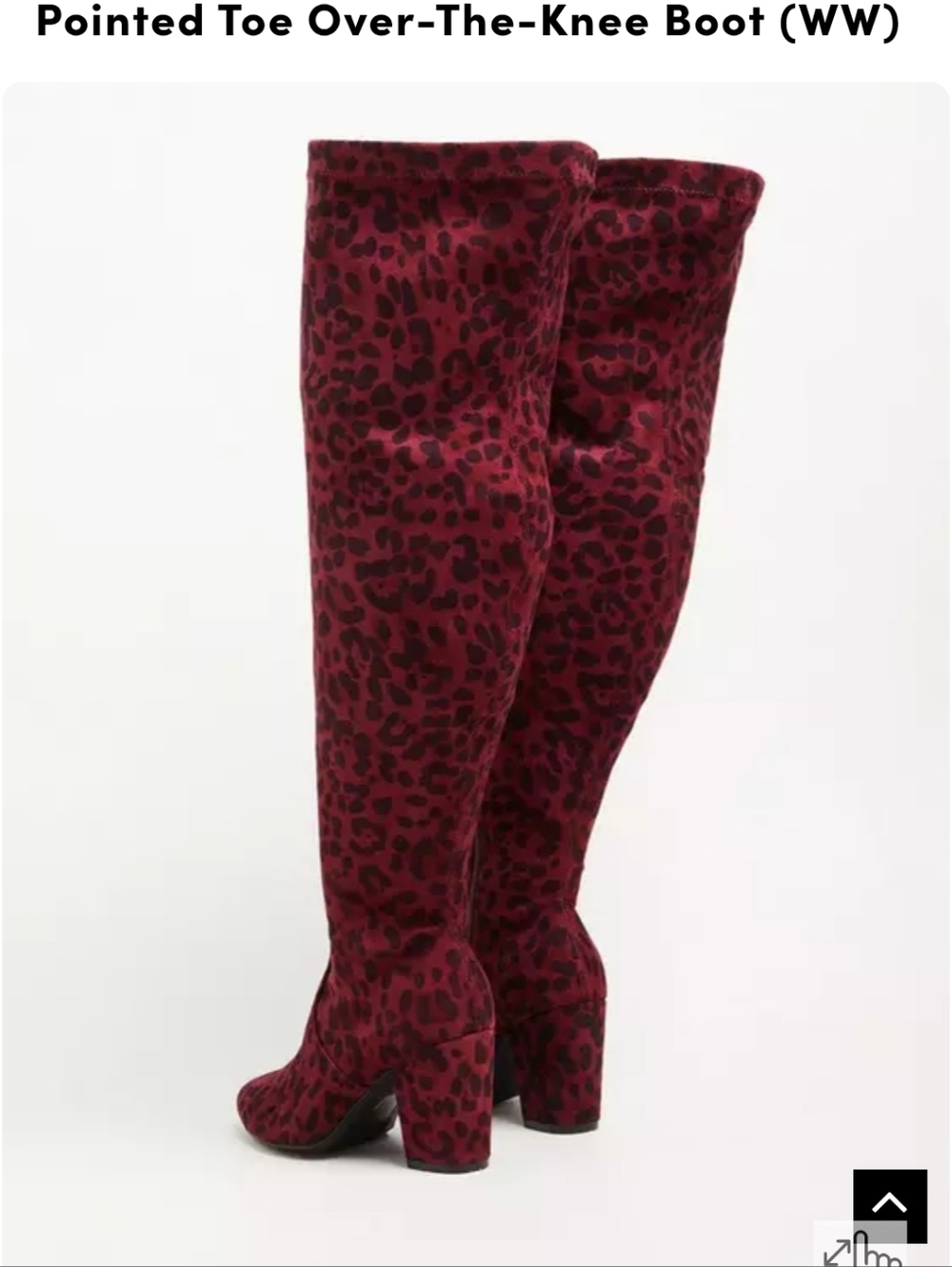 torrid Burgundy Leopard Over-the-Knee Block Heel Boots - Picture 6 of 8
